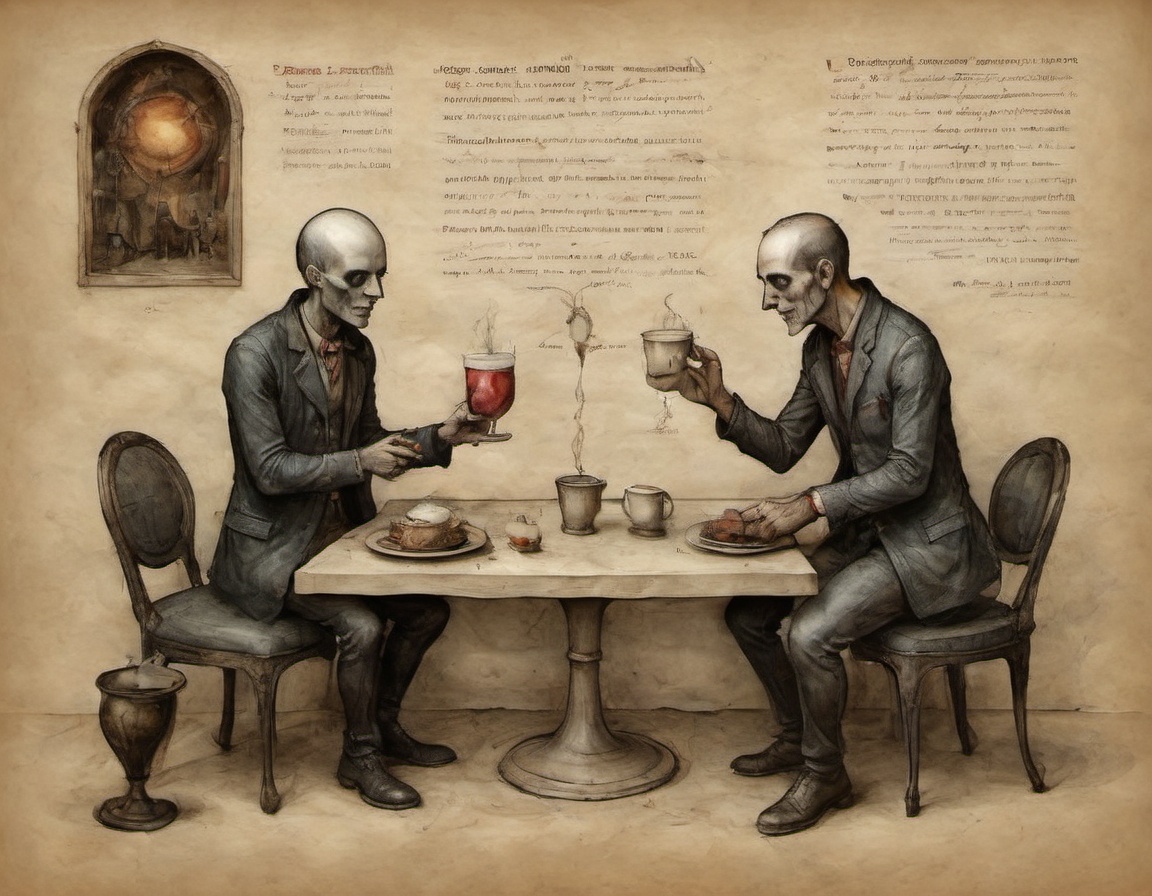 on parchment entropy and love by bosch strange pairing in a nightmare cafe on Tensor.Art