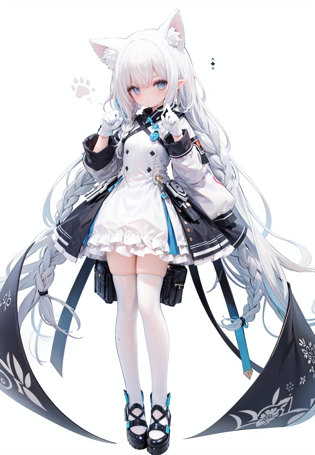 1girl,  white_gloves,  braid on Tensor.Art