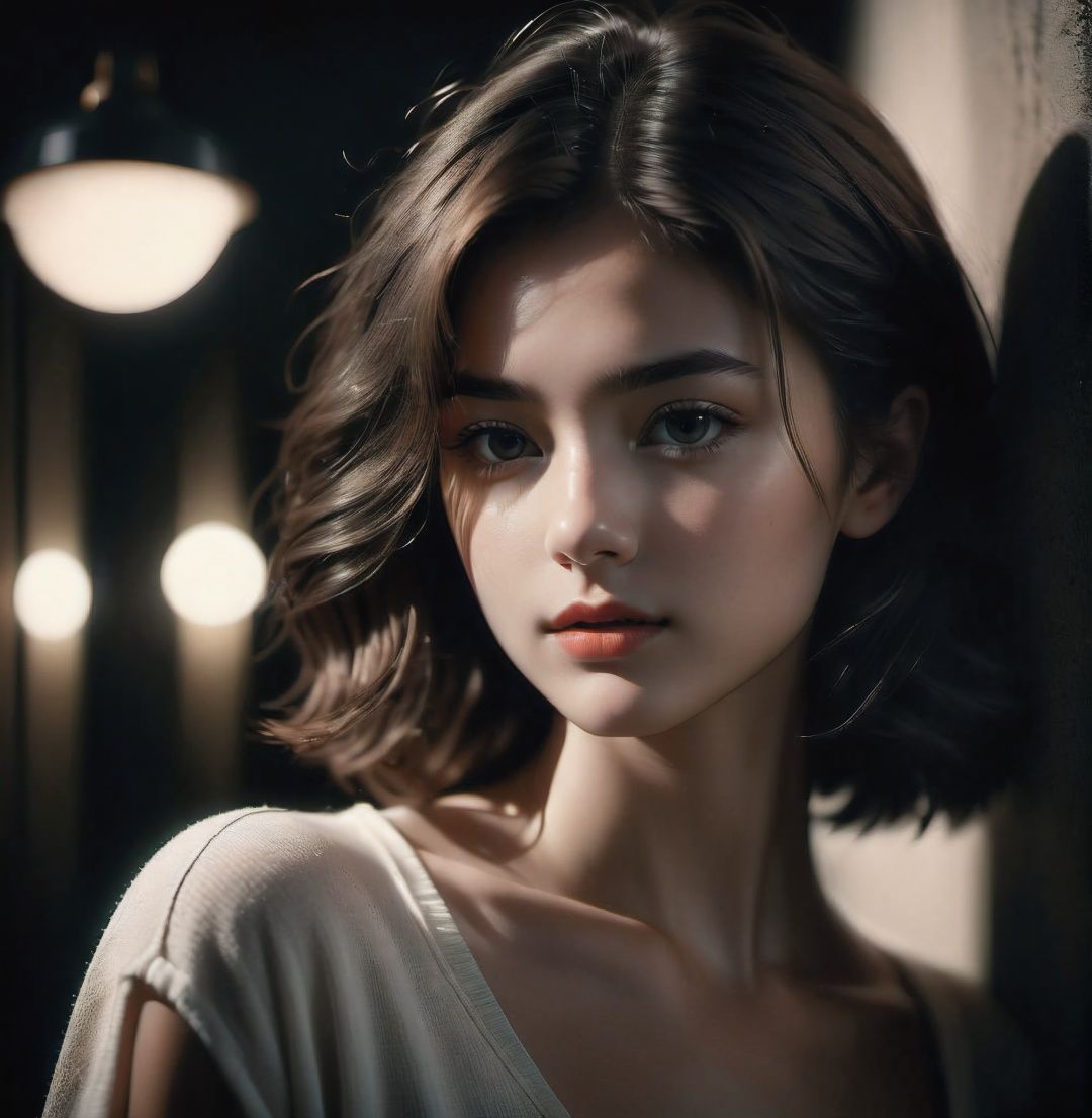 1girl, 20 years old,analog film photo, clear facial contour, upper body, looking at viewer, Beautiful dynamic dramatic dark moody lighting, volumetric, shadows, cinematic atmosphere, Octane render, 8K ,professional, highly detailed,desaturated, 35mm photo, grainy, vignette, vintage, Kodachrome, Lomography, stained, highly detailed, found footage