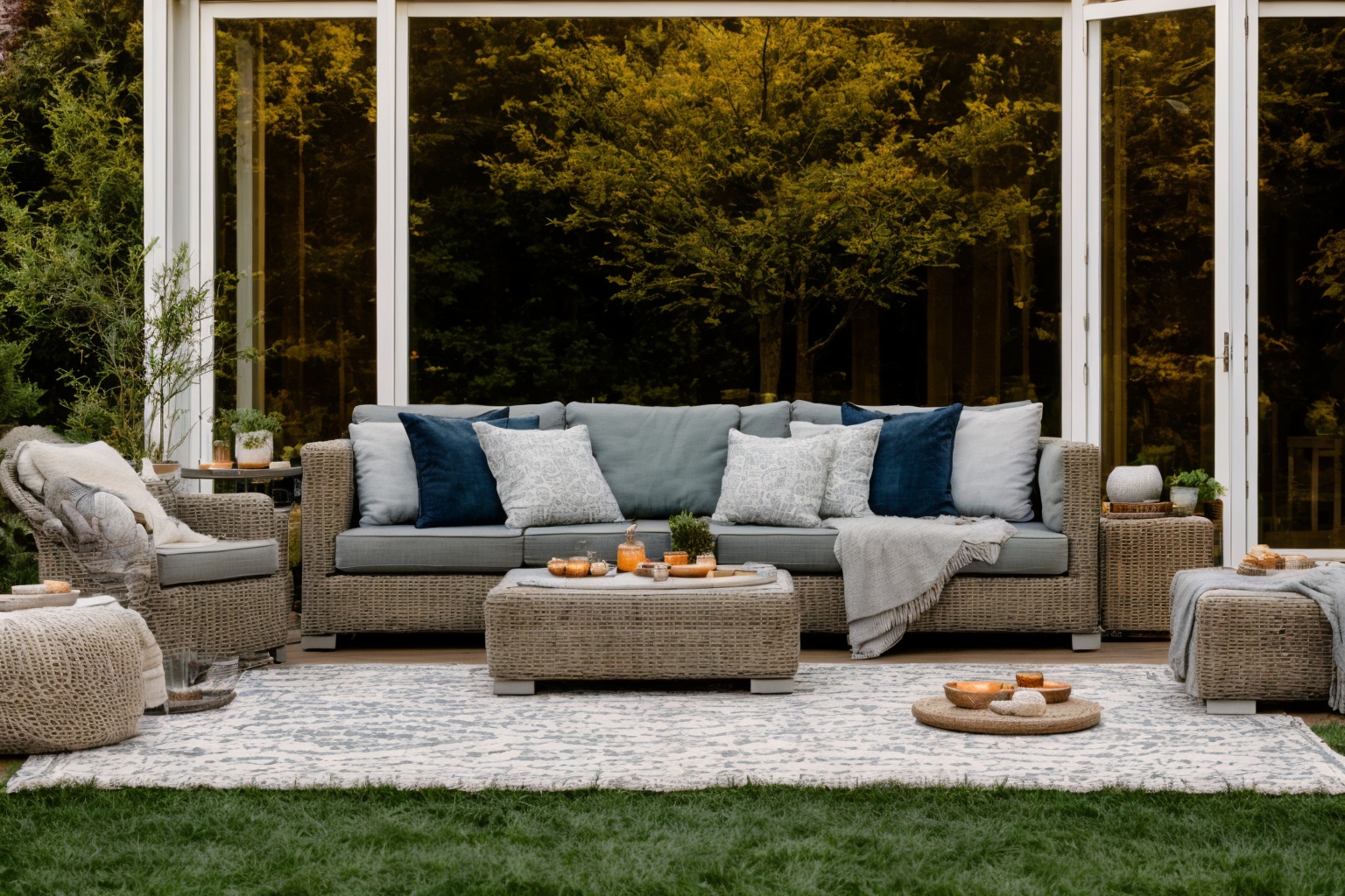 garden,  Step into the realm of Photography,  capturing the essence of a patio adorned with a couch on Tensor.Art