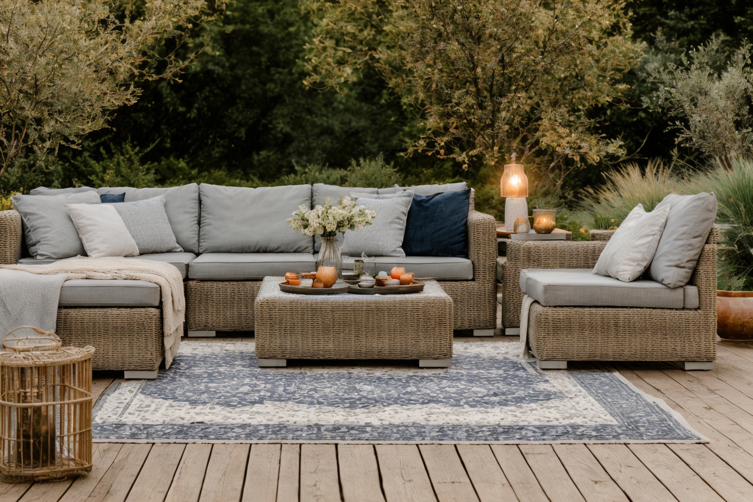 garden,  Step into the realm of Photography,  capturing the essence of a patio adorned with a couch on Tensor.Art