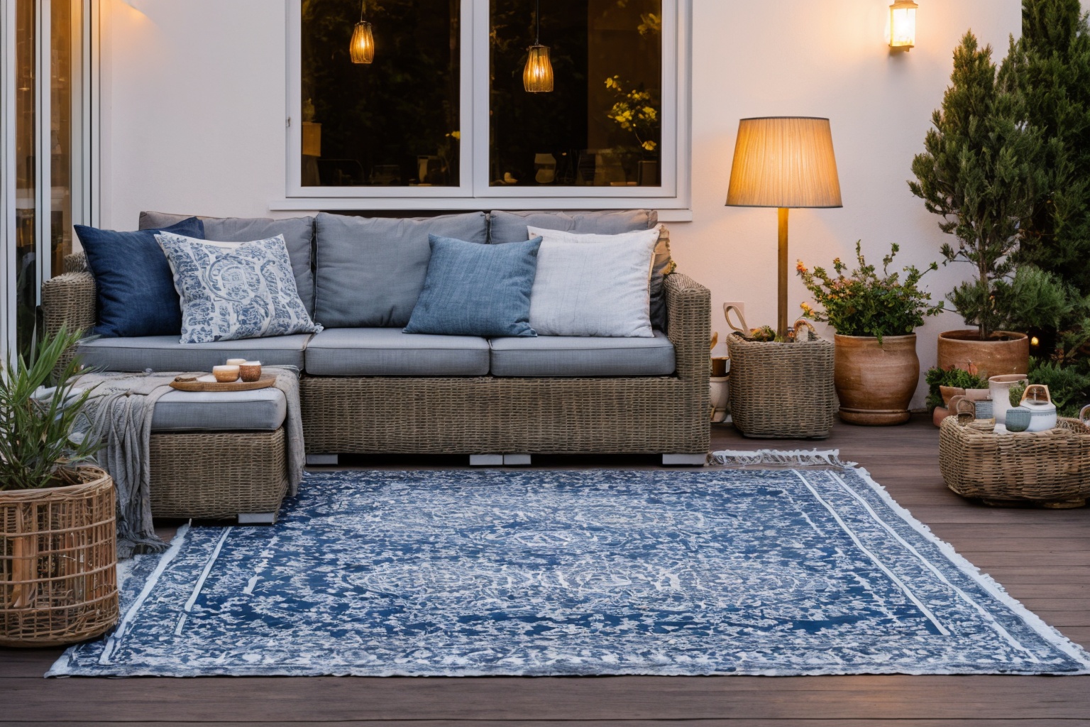 garden,  Delve into the world of digital illustration,  crafting a patio setting with a couch on Tensor.Art