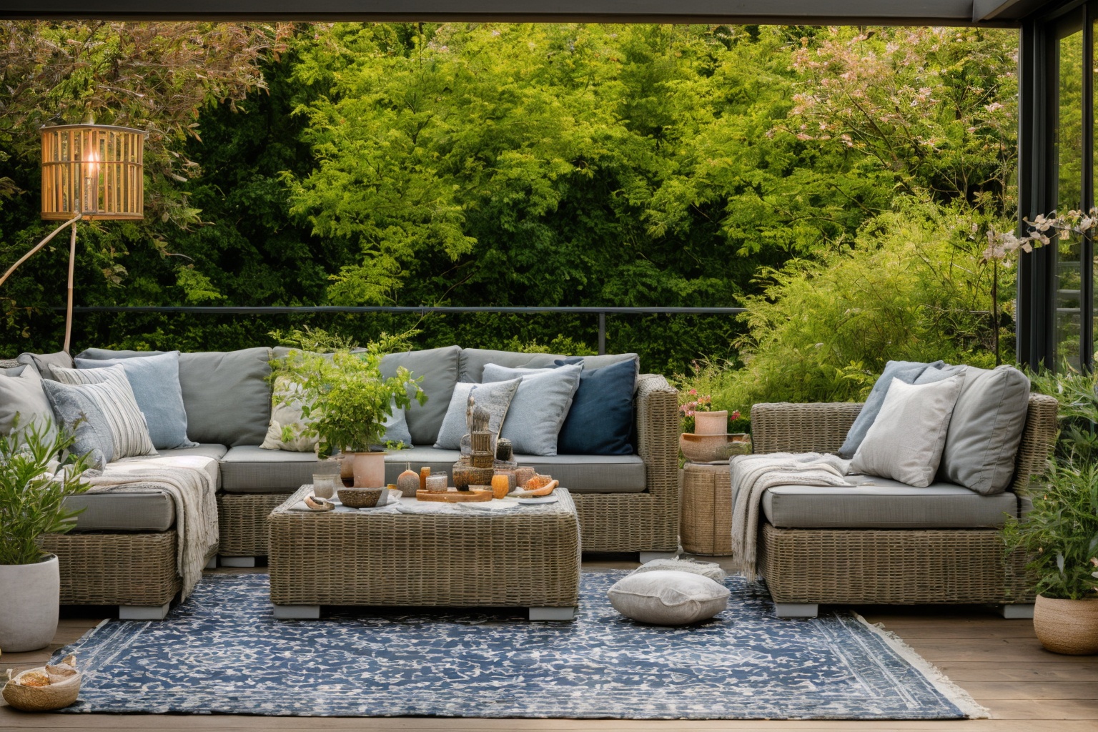 garden,  Step into the realm of Photography,  capturing the essence of a patio adorned with a couch on Tensor.Art