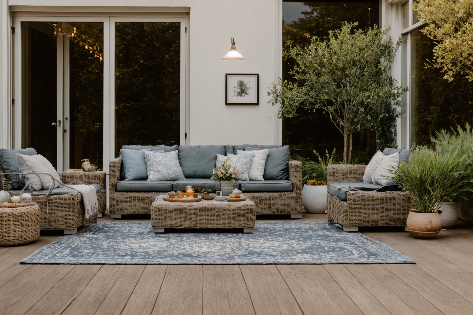 garden,  Step into the realm of Photography,  capturing the essence of a patio adorned with a couch on Tensor.Art