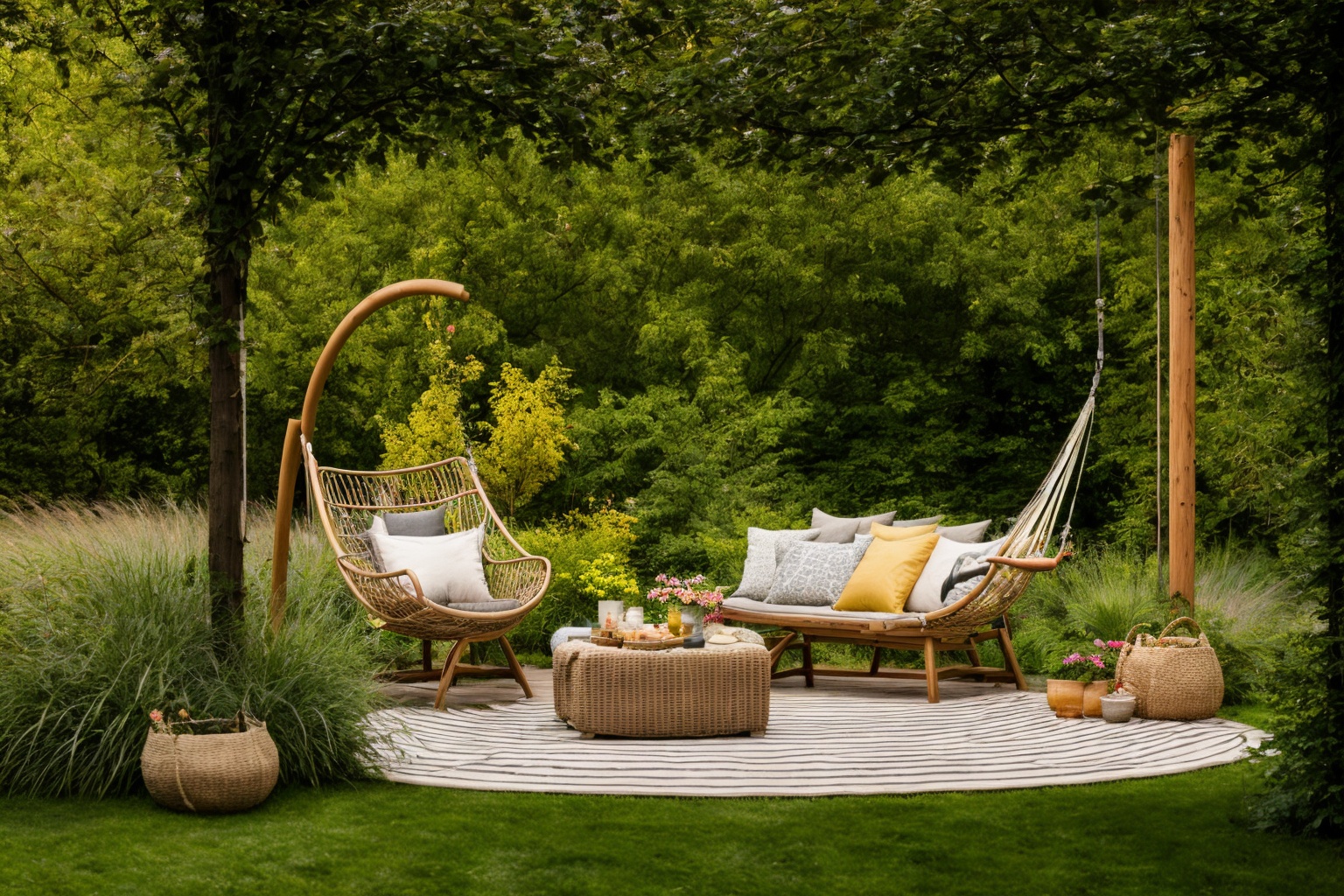 garden,  Delve into the realm of digital illustration,  crafting a scene of a wooden deck on Tensor.Art