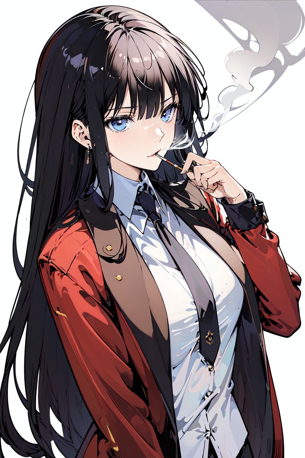 (masterpiece:1.2), best quality,PIXIV, smoking girl,Touma Kazusa,white simple background,  <lora:smoking girl_20230912150007:0.6:1,0,0,0,0,0,0,1,1,1,1,1,1,1,1,0,0>  <lora:Touma Kazusa_20230716214229:0.8>