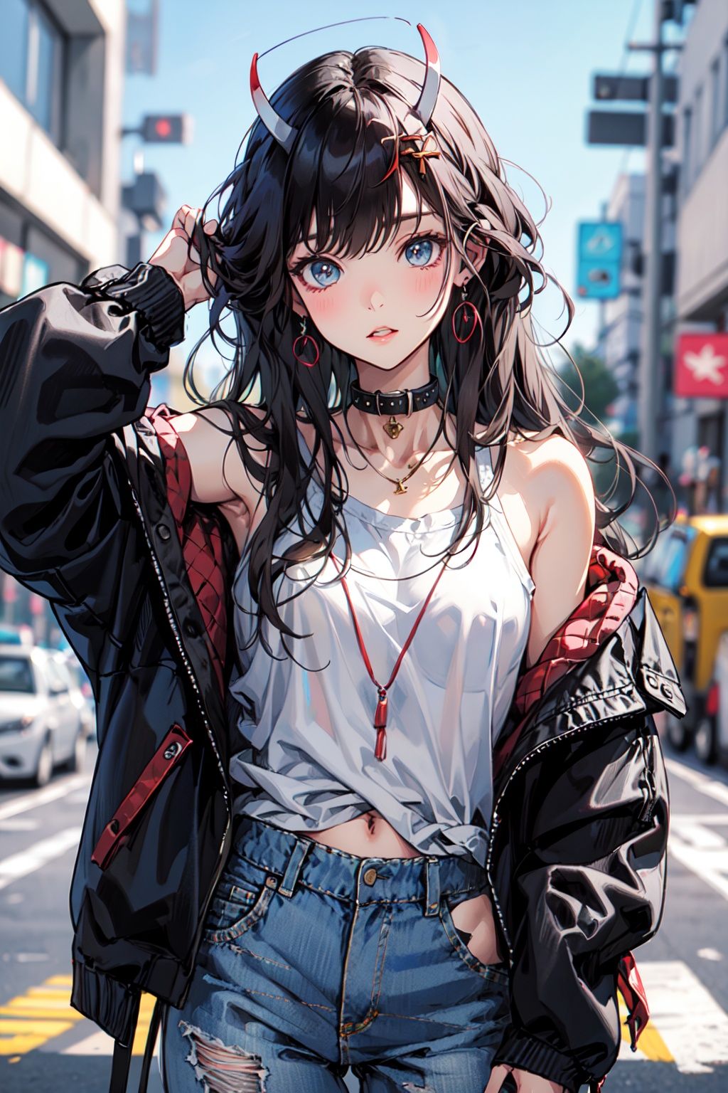 (masterpiece:1.2), best quality,PIXIV, cool girl, cowboy shot, <lora:cool girl_20230913102000:0.7:1,1,1,1,1,1,1,1,1,1,1,1,1,1,1,0,0>  <lora:noshirodress:0.8:CHARACTER>