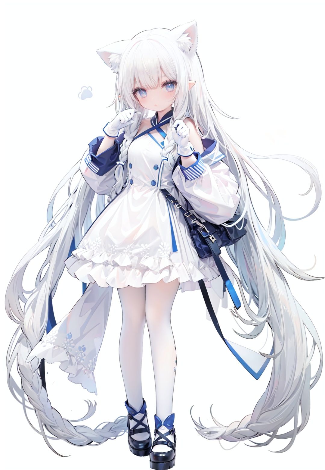 1girl,  white_gloves,  braid on Tensor.Art