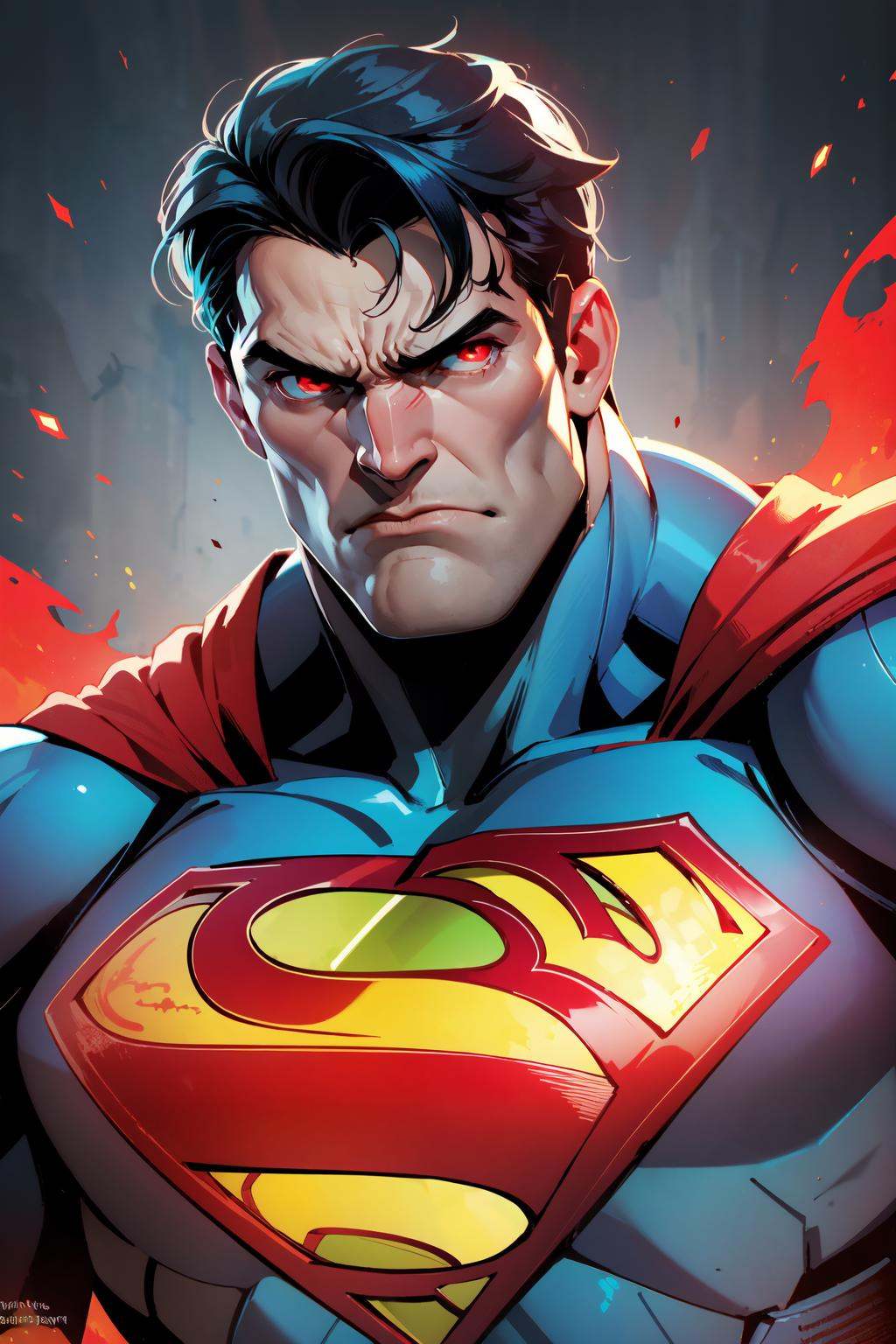 nijistyle,  portrait of superman,  angry on Tensor.Art