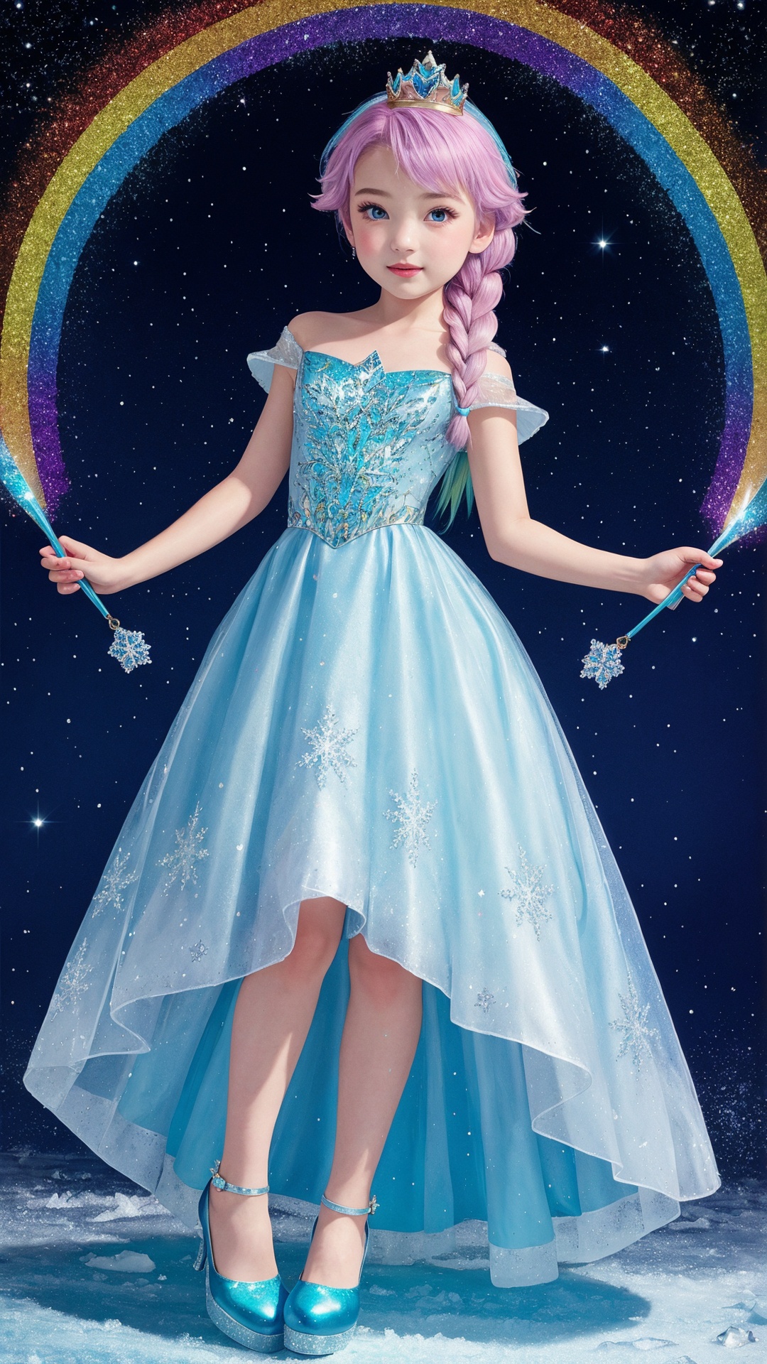 1girl,  Frozen princess,  blue dress on Tensor.Art