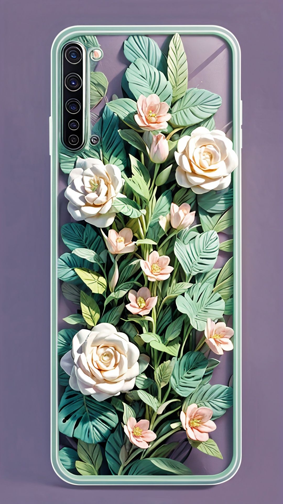 Phone case,3D stereoscopic,depth of fields,Many camellias are depicted on the surface,Colorful butterflies,Daofa Rune