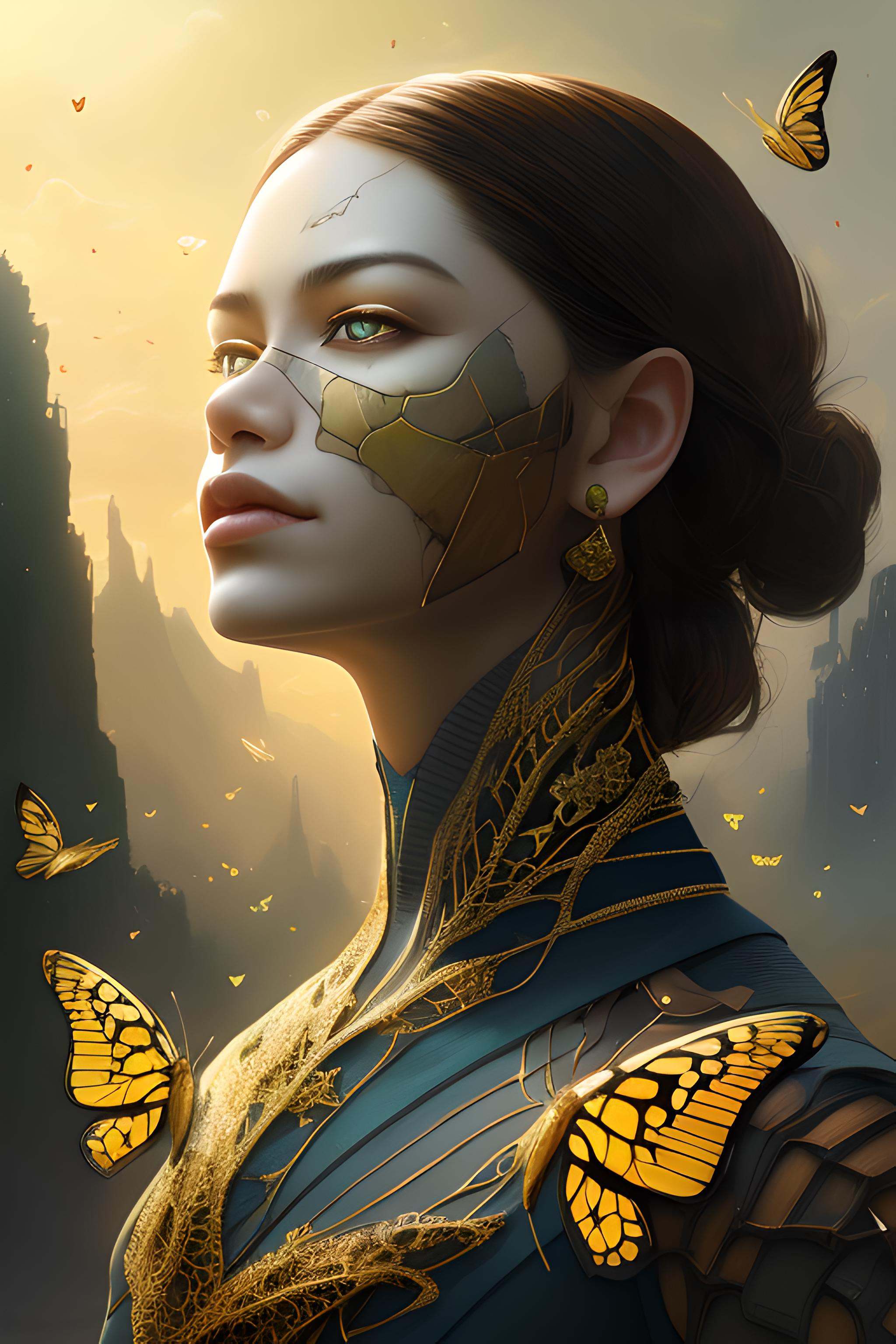 8k portrait of beautiful cyborg with brown hair,  intricate,  elegant on Tensor.Art