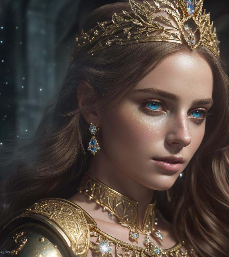 1girl ,  beauty face,  armor gold on Tensor.Art