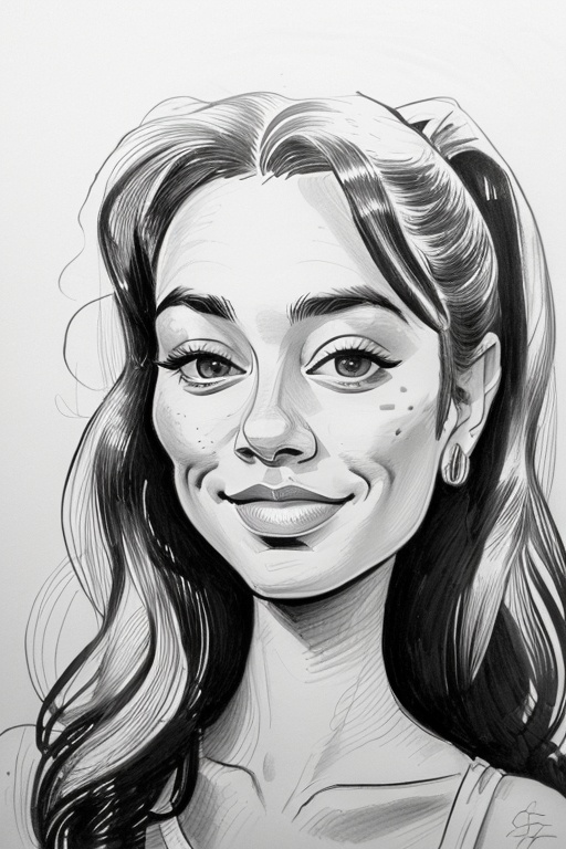 a woman portrait,  jenefer,  caricature on Tensor.Art