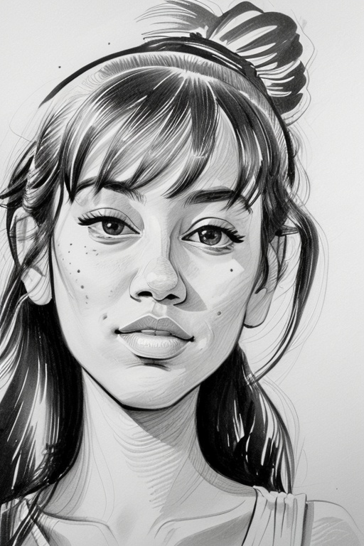 a woman portrait,  jenefer,  caricature on Tensor.Art