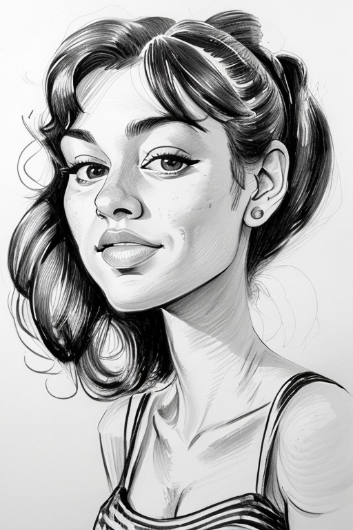 a woman portrait,  jenefer,  caricature on Tensor.Art