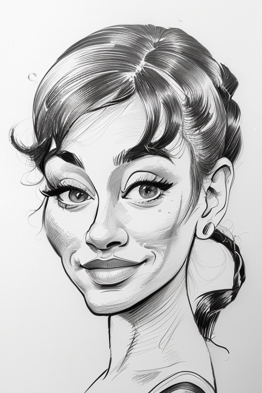 a woman portrait,  actress,  caricature on Tensor.Art
