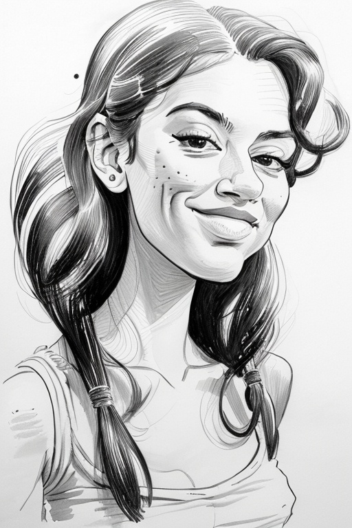 a woman portrait,  jenefer,  caricature on Tensor.Art