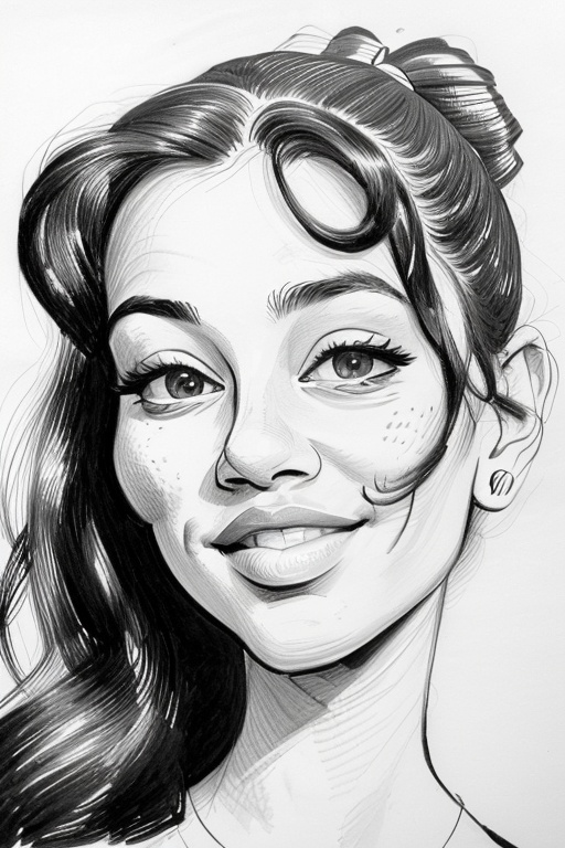 a woman portrait,  jenefer,  caricature on Tensor.Art