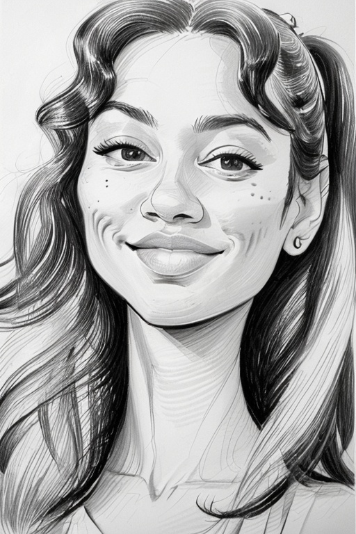 a woman portrait,  jenefer,  caricature on Tensor.Art