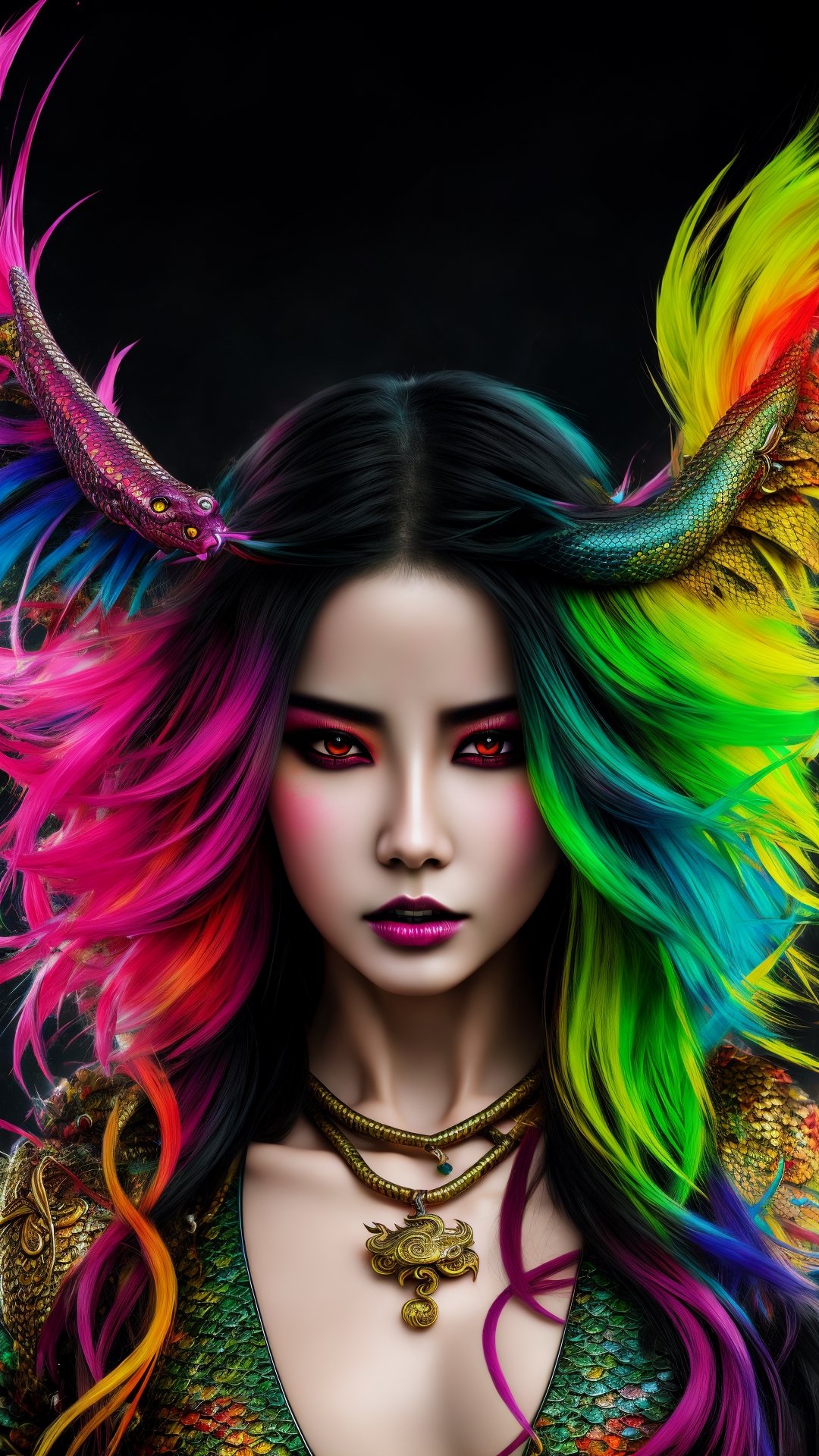 showcase the magnificence of Orochi,  colorful masterpiece,  1girl on Tensor.Art