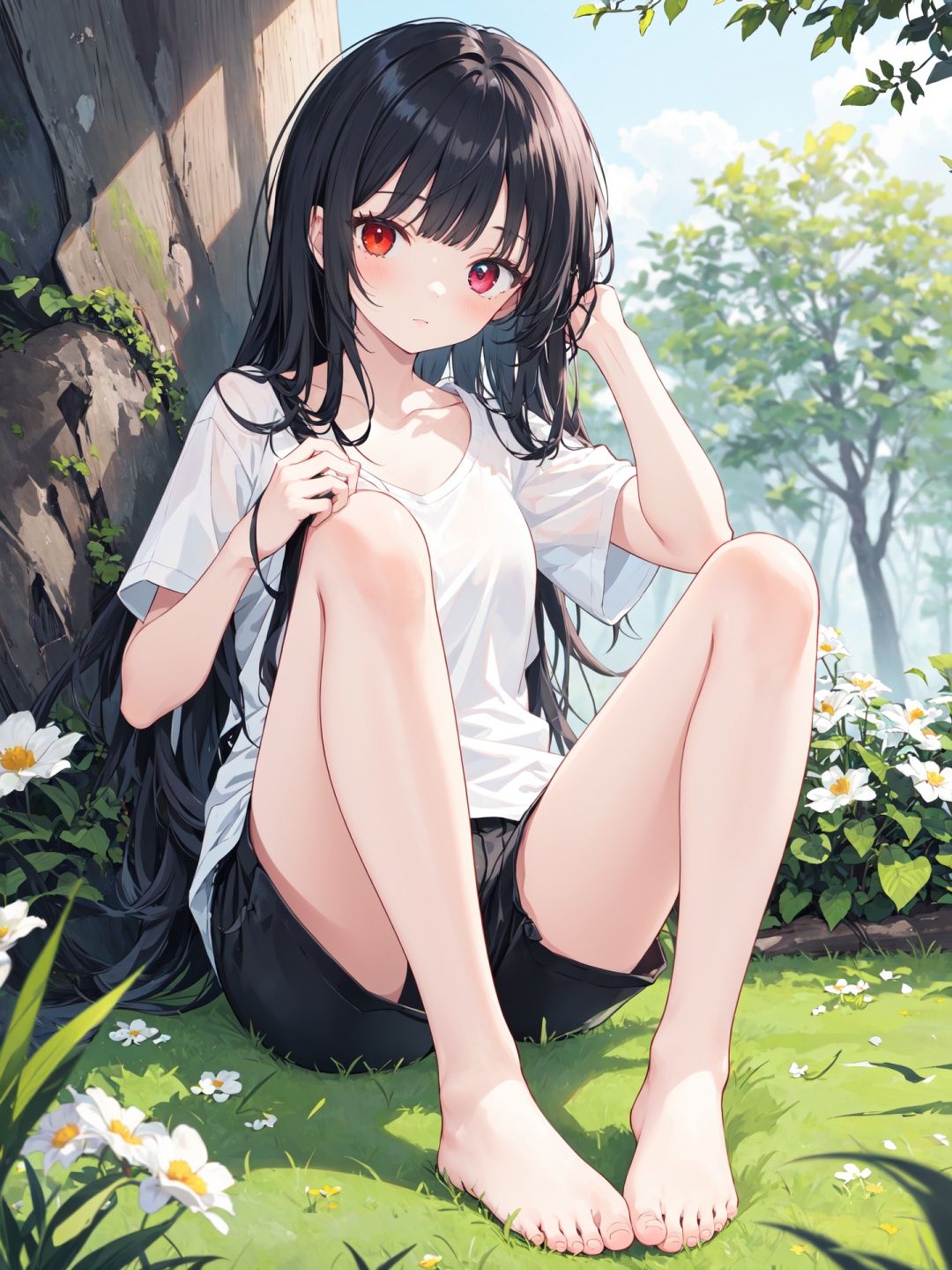 1girl,  nature,  barefoot on Tensor.Art