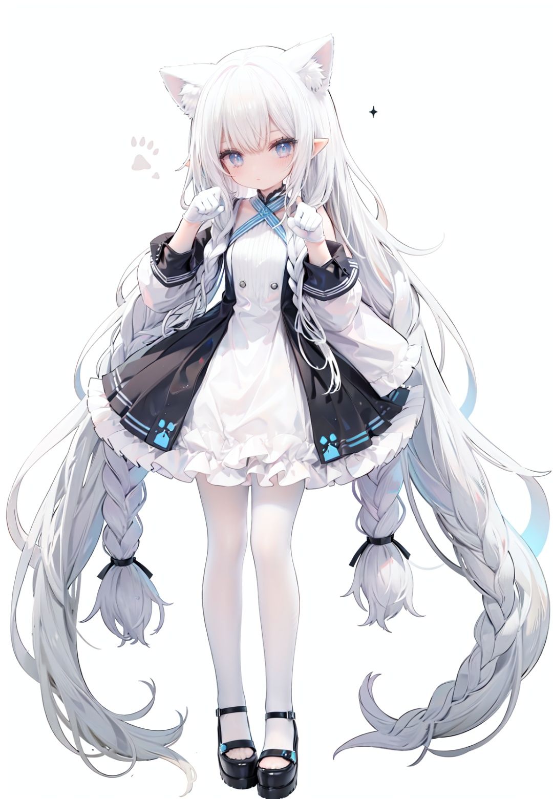 1girl,  white_gloves,  braid on Tensor.Art