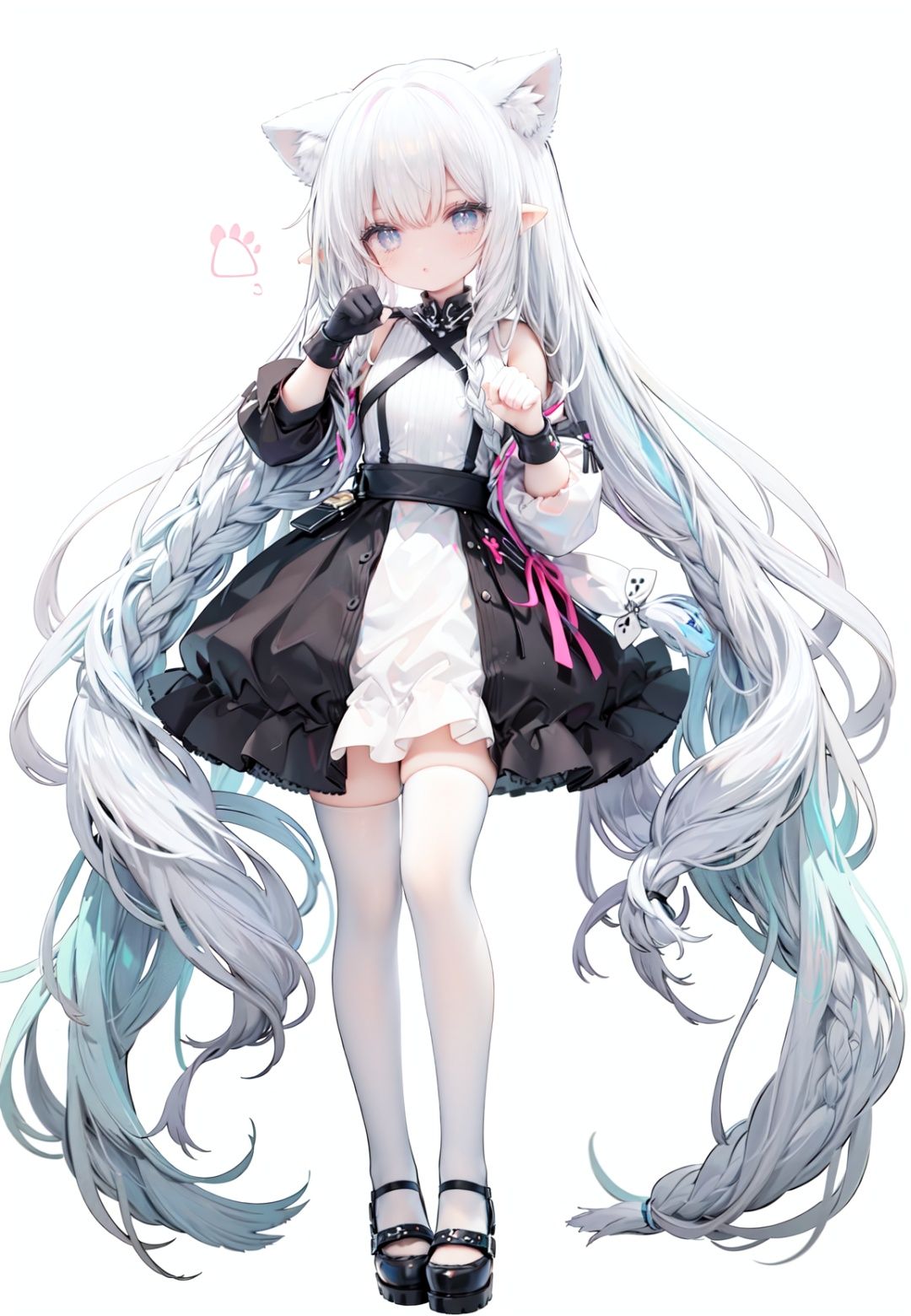 1girl,  white_gloves,  braid on Tensor.Art