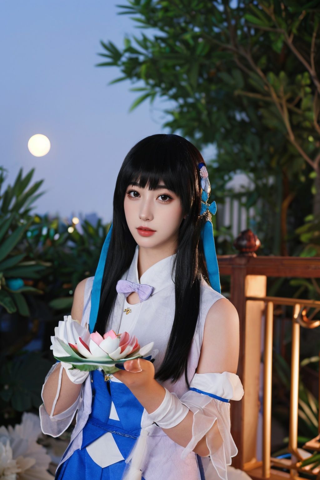 <lora:xishi yuanpi-000016:0.7>,1girl,long hair,solo,yanshangyue_xishi yuanpi,looking at viewer,Best quality,masterpiece,ultra high res,(photorealistic:1.4),full_moon,moon,cherry_blossoms,tree,architecture,scenery,red_moon,east_asian_architecture,lantern,bridge,sky,night,building,outdoors,pagoda,city,paper_lantern,cloud,<lora:胶片风:0.55>,1girl,solo,long_hair,looking_at_viewer,black_hair,lips,bangs,realistic,brown_eyes,upper_body,blunt_bangs,, 1girl,solo,looking at viewer,Best quality,masterpiece,ultra high res,(photorealistic:1.4)