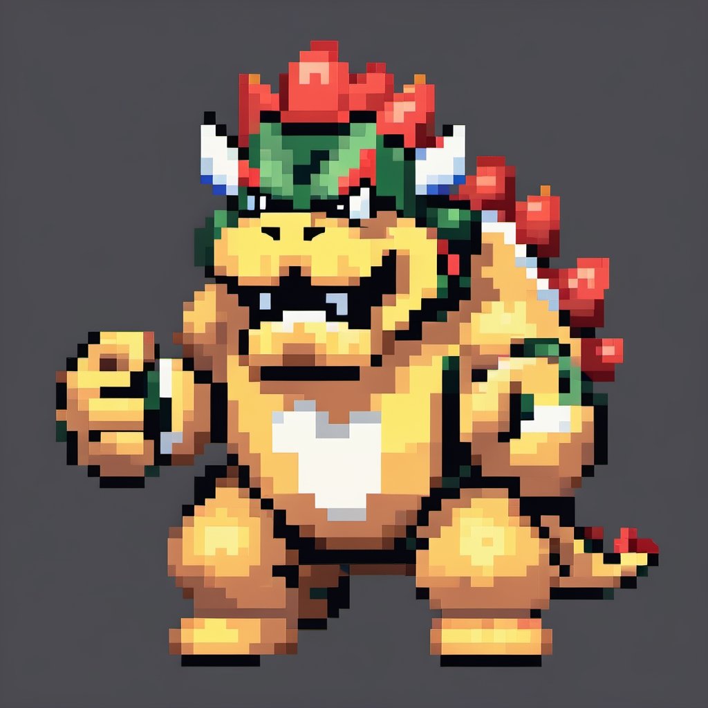 Bowser,pixel style