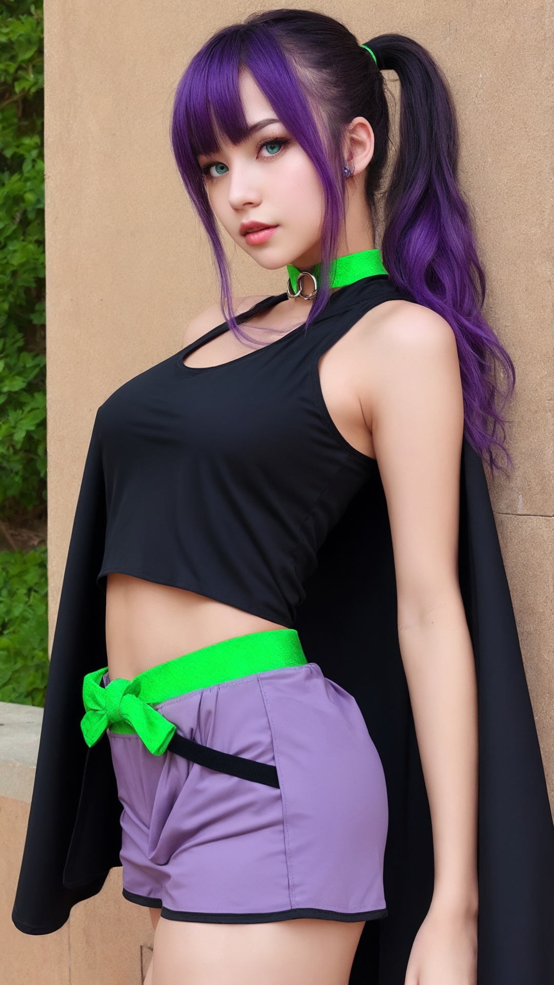 1girl,  purple eyes,  purple hair on Tensor.Art