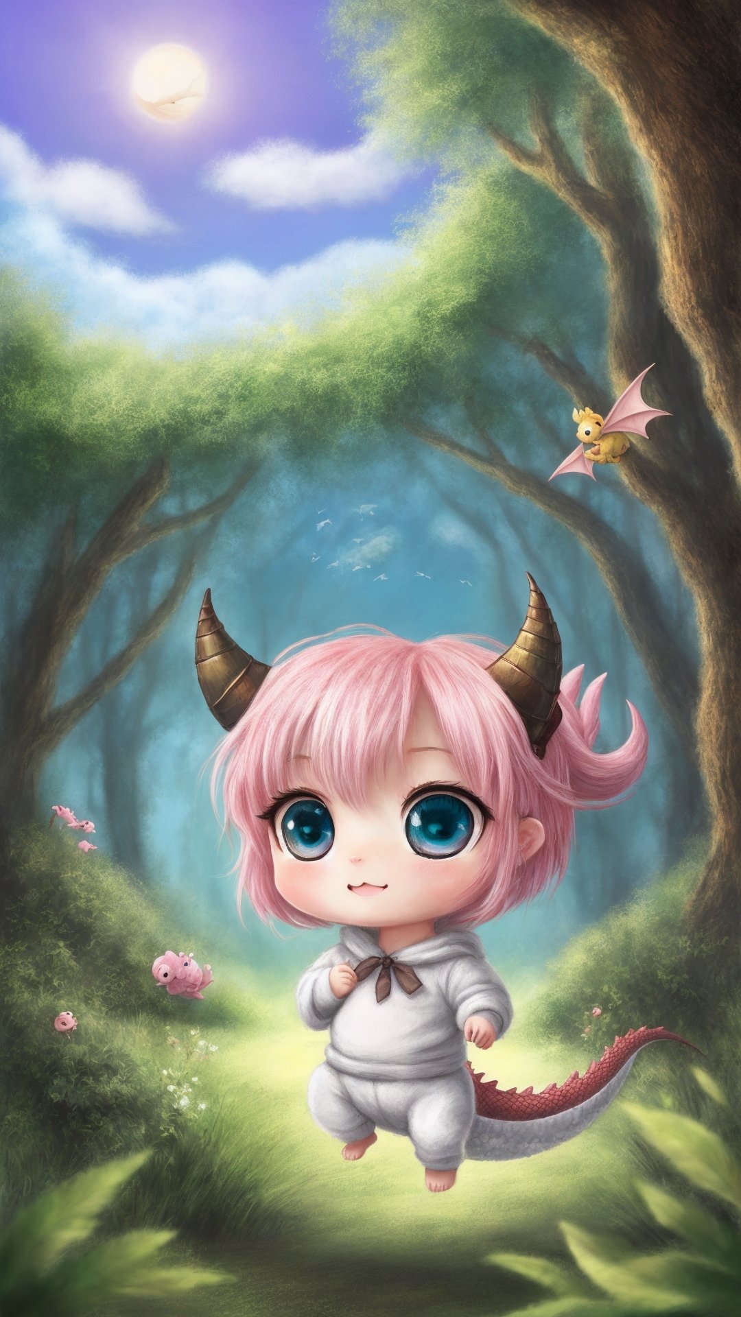 cute chibi baby dragon,  soft pastels,  pastel colors on Tensor.Art