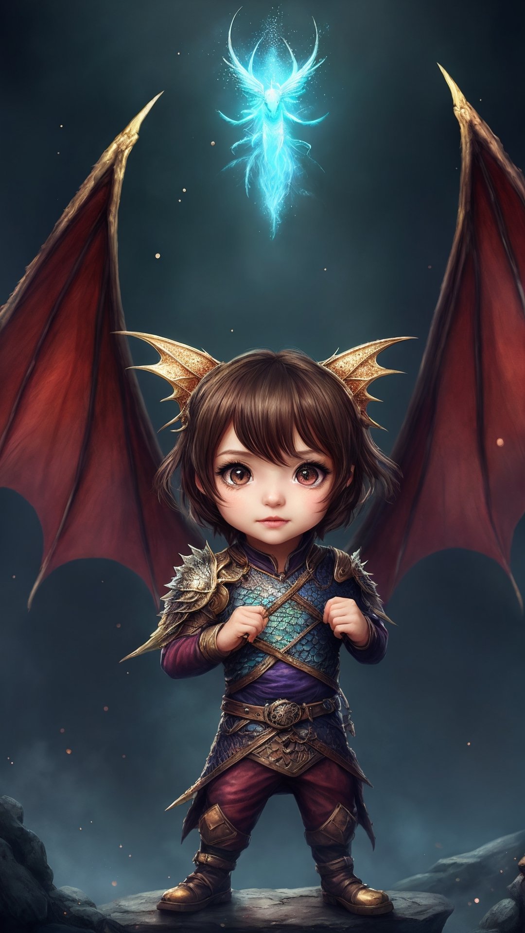 cute chibi baby dragon,  cinematic background,  vibrant colors on Tensor.Art