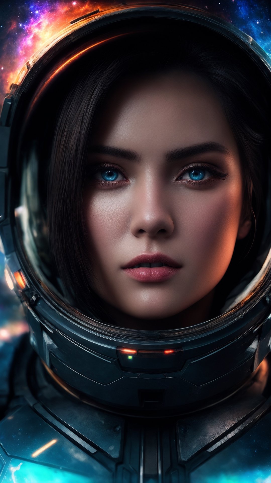 Beautiful face,  sexy eyes,  lighting reflection on Tensor.Art