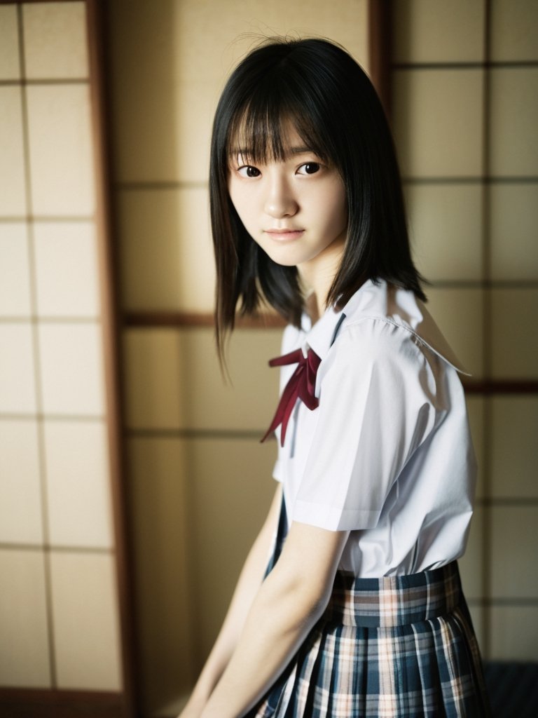 a perfect full-body portrait photo of a Japanese Top model,  upper body framing, on Tensor.Art