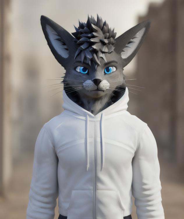 (((rexouium close up portrait,  hoodie,  muscular on Tensor.Art