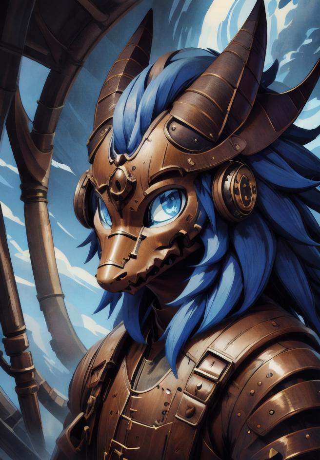 bicolor,  wickerbeast portrait,  anime on Tensor.Art