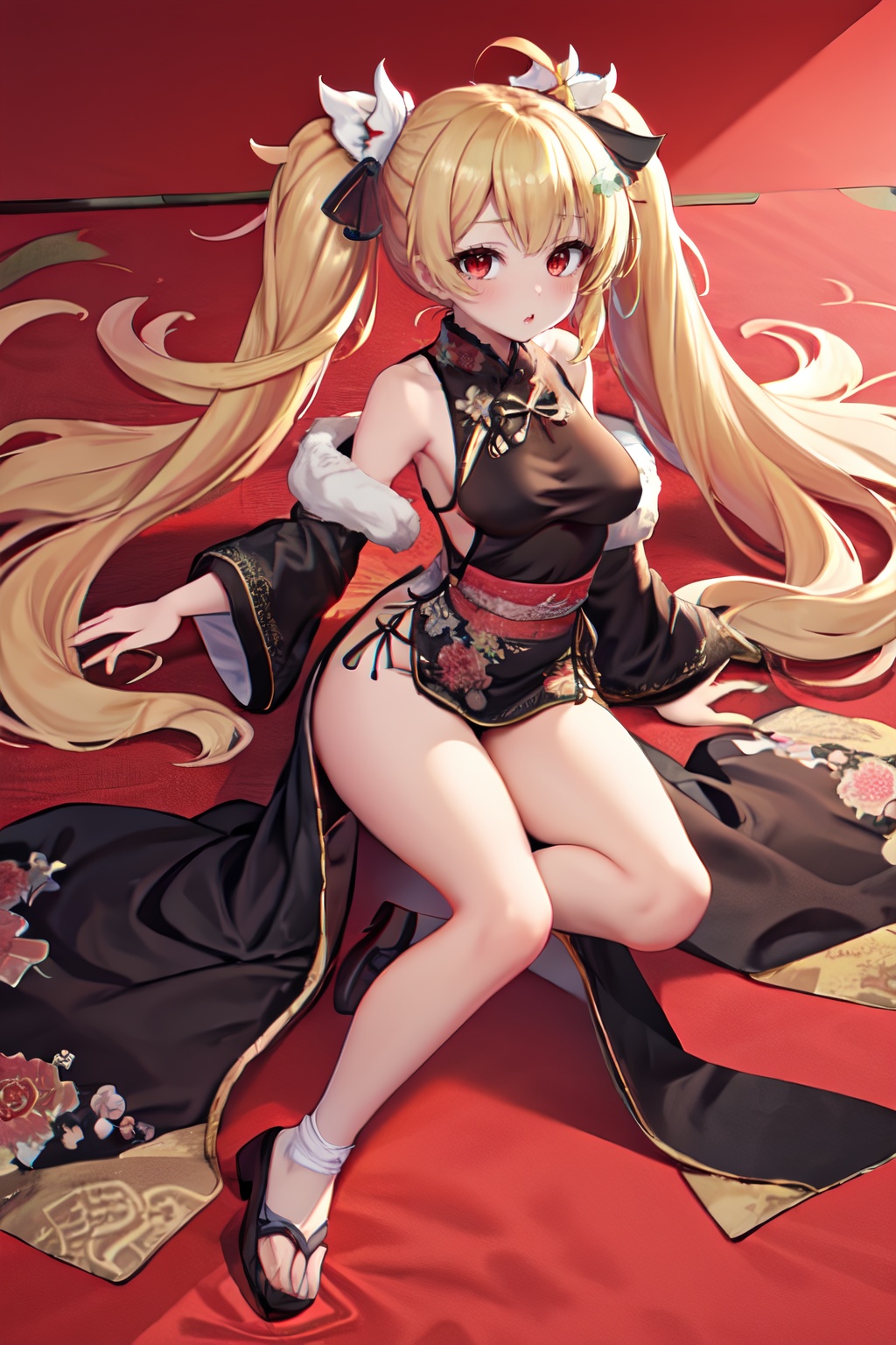 1girl,  blond_hair,  red_eyes on Tensor.Art
