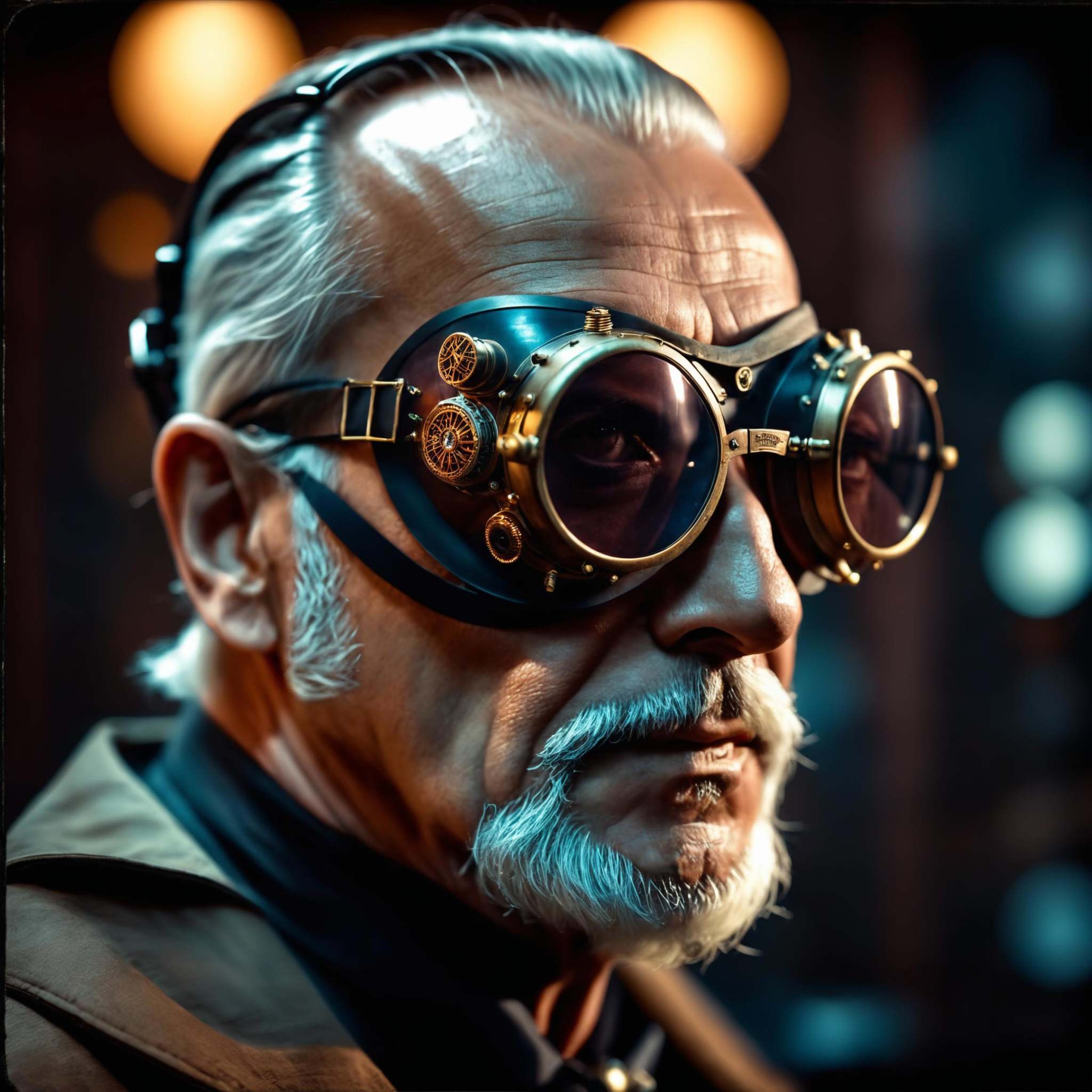 cinematic film still old evil scientist,  man,  cyberpunk on Tensor.Art