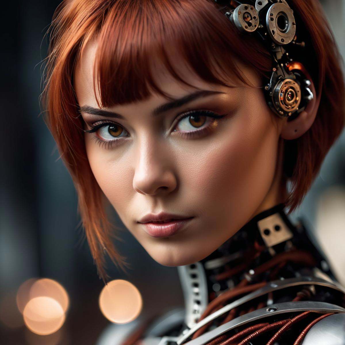 cinematic film still,  young woman,  cyborg on Tensor.Art