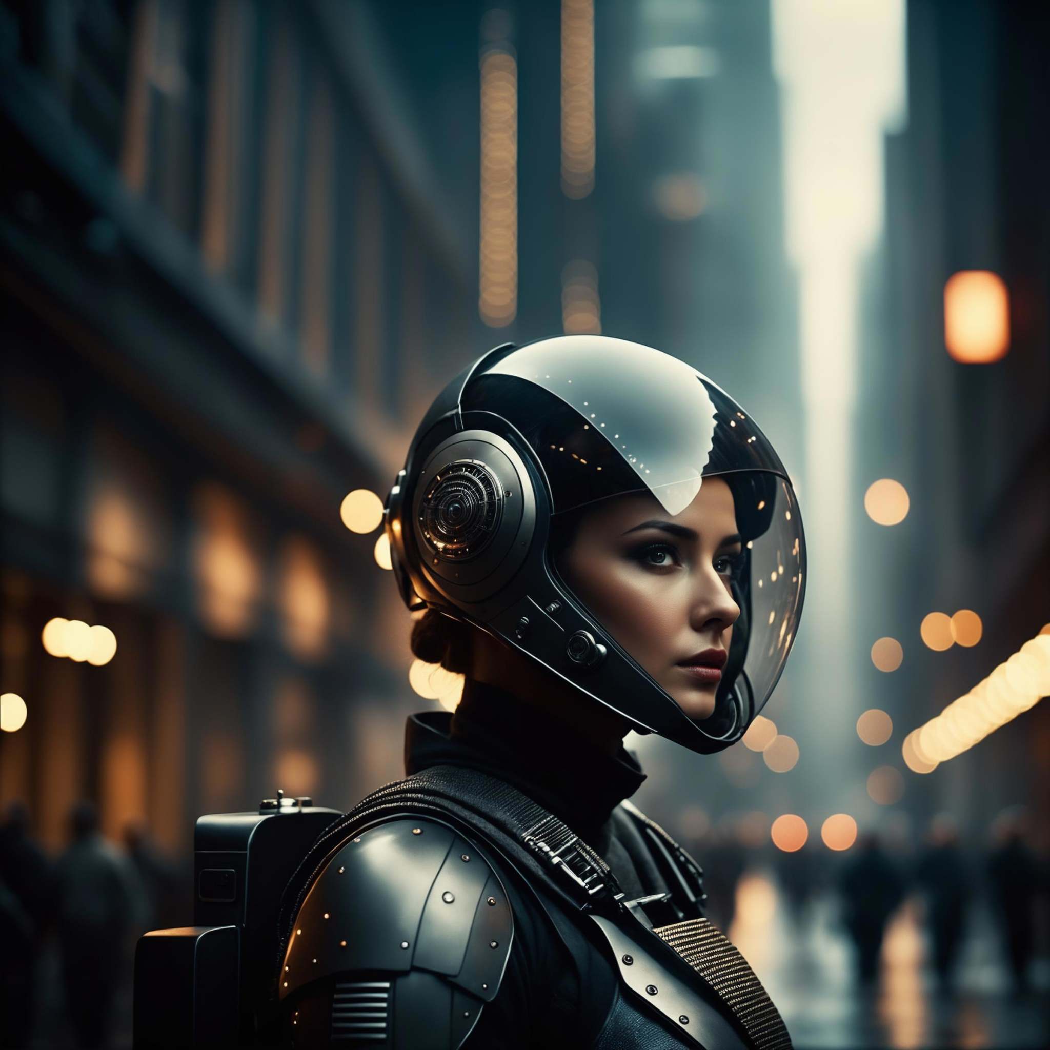 cinematic film still,  a city,  a dystopian future on Tensor.Art