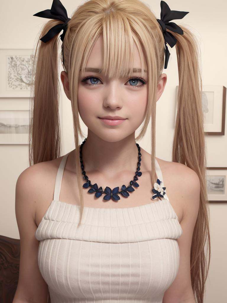 necklace,  petals,  facial on Tensor.Art