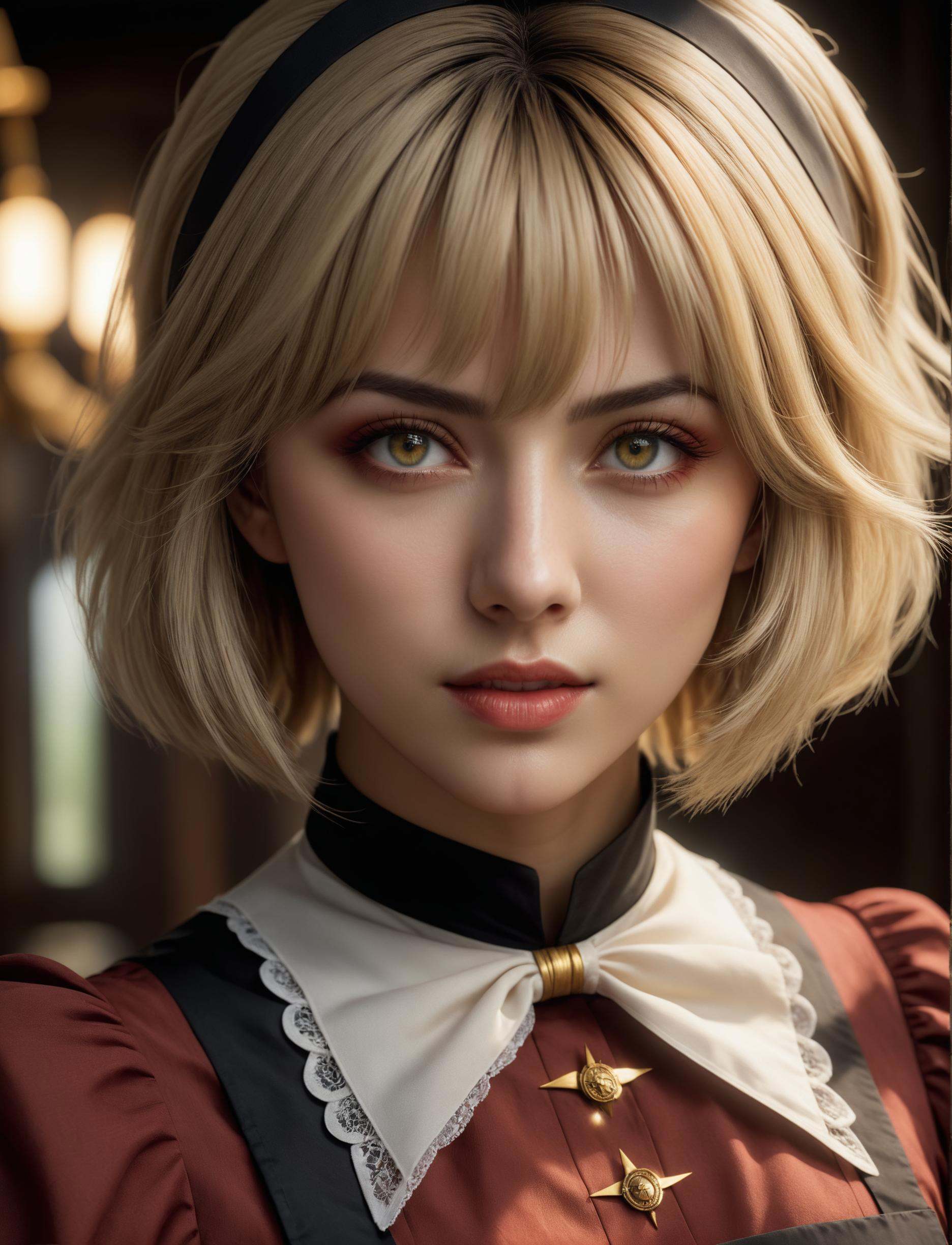 a woman,  detailed,  Seras Victoria costume on Tensor.Art