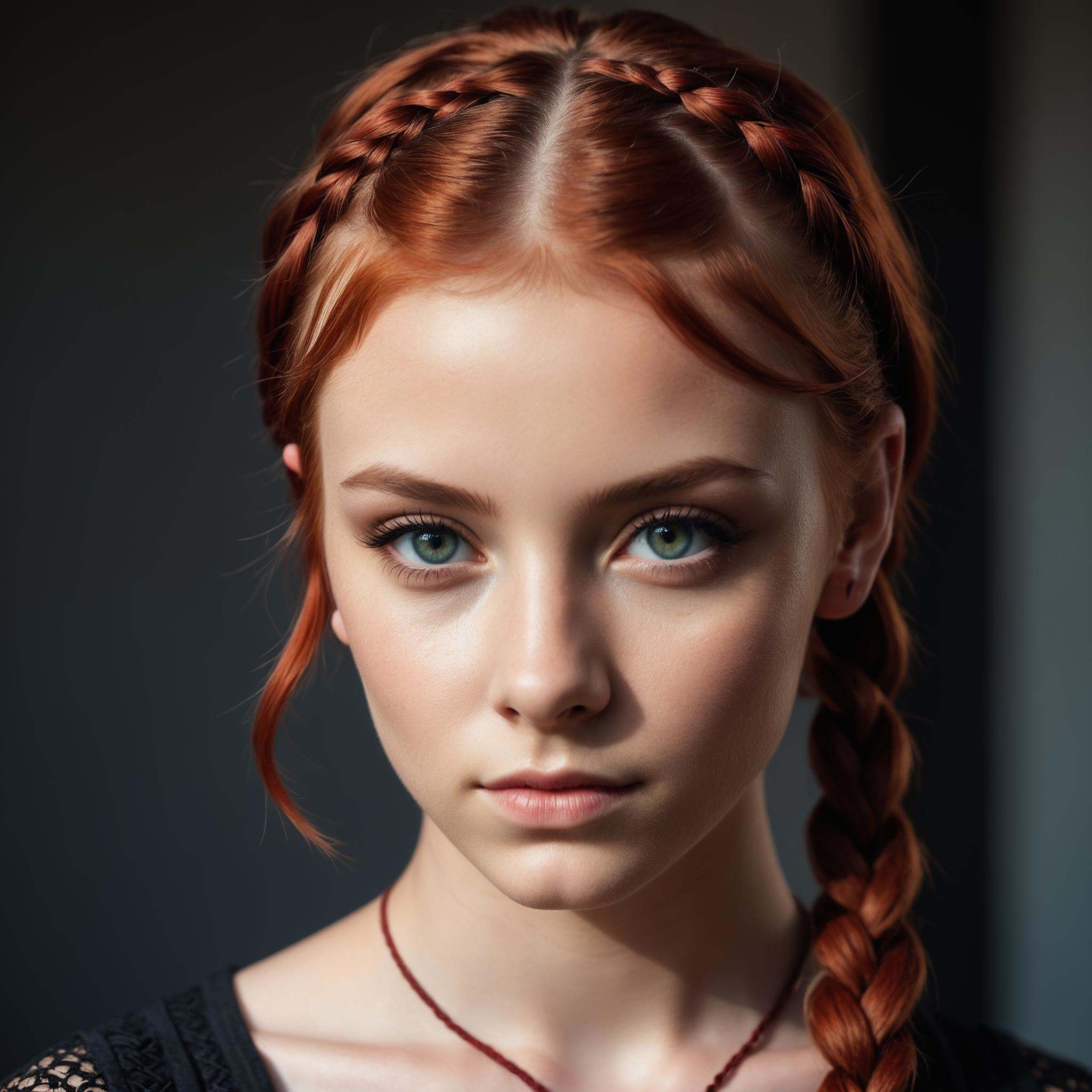 photo of 18 y.o woman,  perfect eyes,  short red hair on Tensor.Art