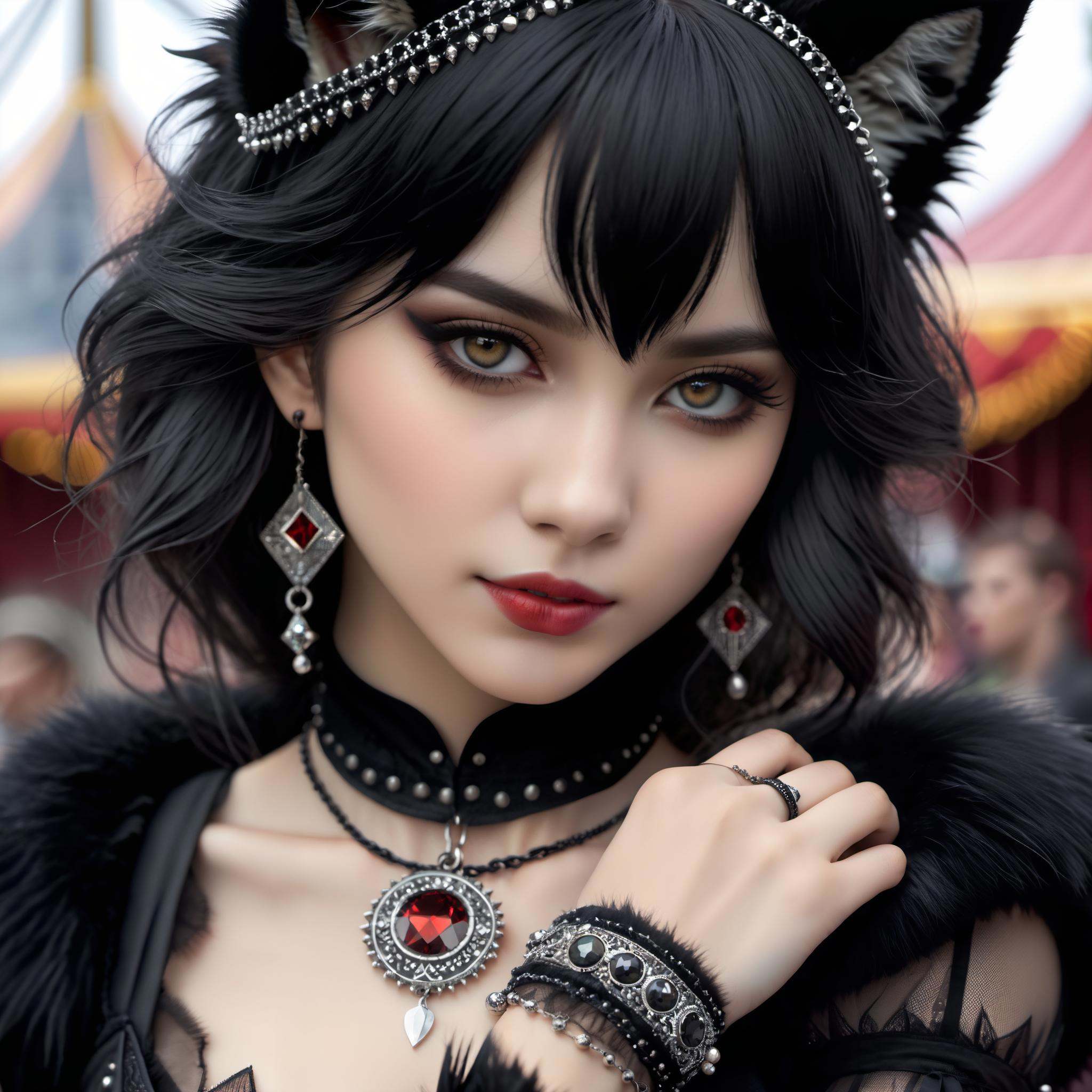 wearing wear out gothic clothes,  Shallow Depth of Field,  E671 on Tensor.Art