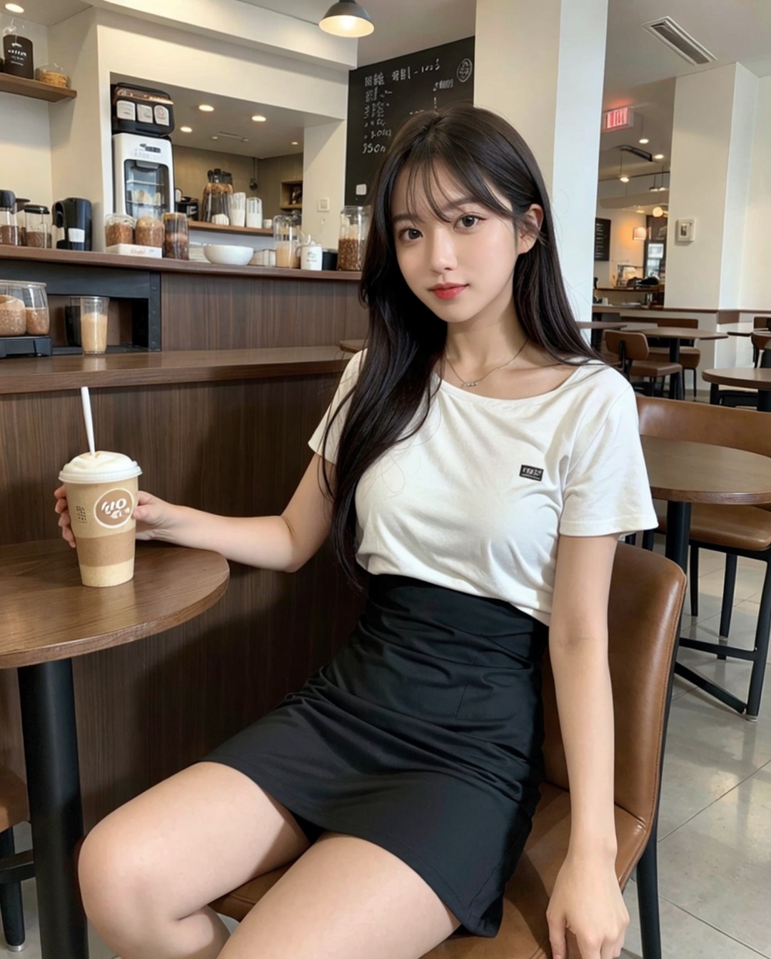 1girl,  solo,  in the cafe on Tensor.Art