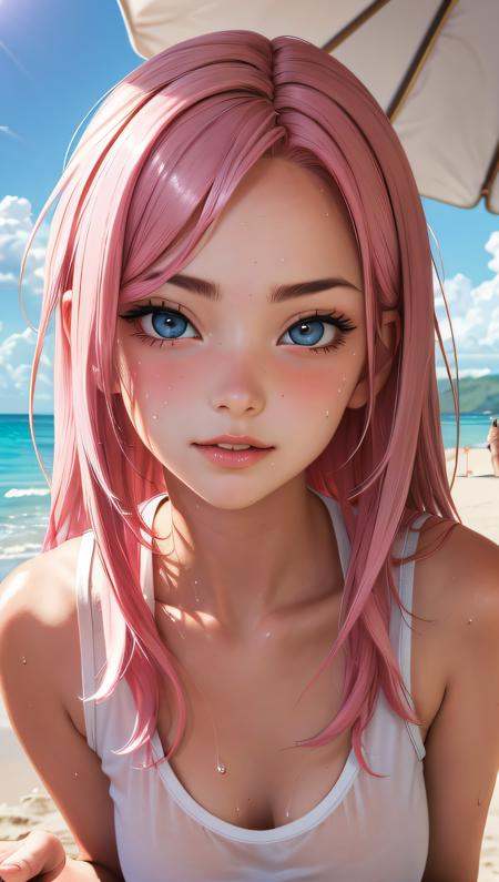 (best quality,  masterpiece,  perfect face) pink hair on Tensor.Art