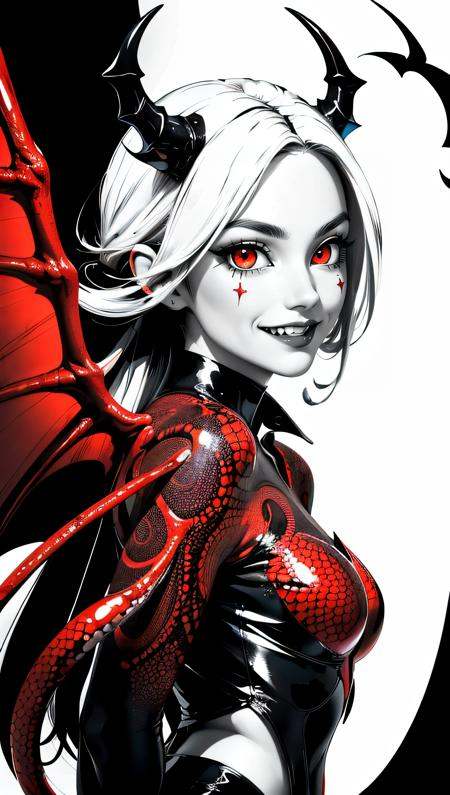 1 succubusgirl,  gothic,  demon wings on Tensor.Art