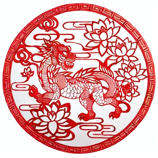 paper-cut art,chinese dragon,lotus leaf,lotus, butterfly, flower, red theme,<lora:2261ac6b5fa0e73b866ba8b82812d42b2f4238b7f374111234d95800bae340f0:0.6>