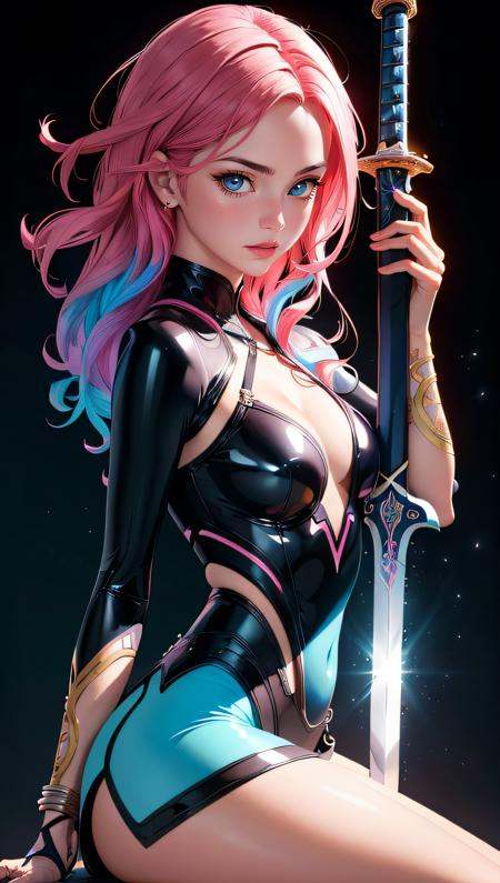 ((masterpiece,  best quality)),  a girl holding a sword on Tensor.Art